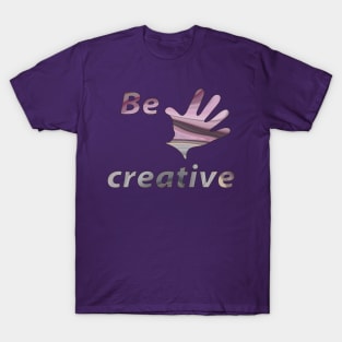 creative hand patterned with pink grey background slice agate T-Shirt